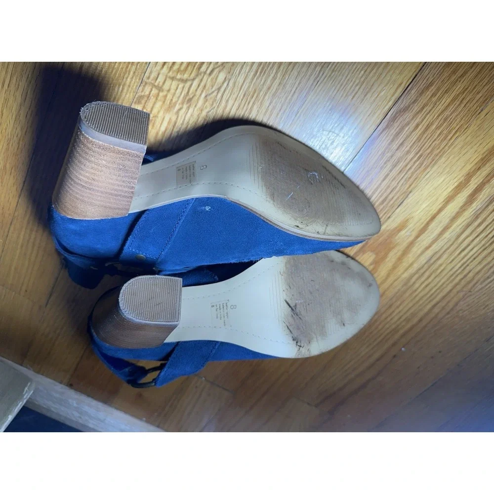 Seychelles Los Angeles Leather Women's Heeled Ankle Boots Size‎ 8 Navy Blue Boho